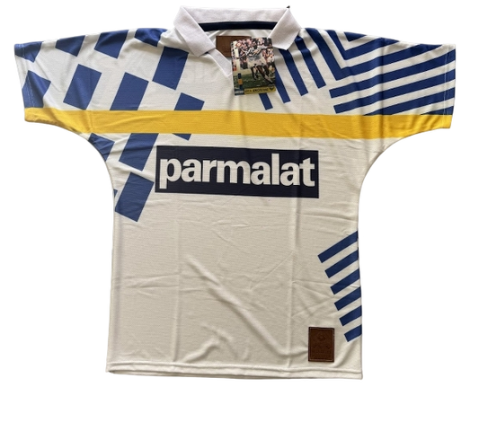 Jersey Retro Boca Juniors - Visita Blanca (Logo Parmalat) 💙💛🤍