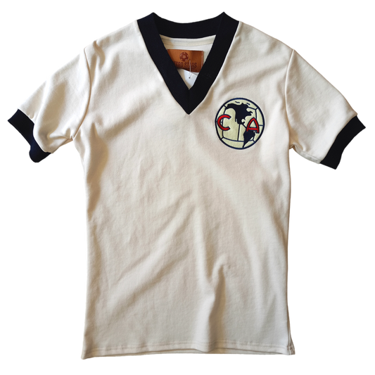 Jersey Retro Club América 1966 Crema Cuello V – Un clásico lleno de historia y pasión 🦅⚪💛