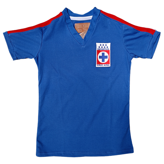 Jersey Retro Cruz Azul 1982 Azul – Un clásico de La Máquina ⚪🔵