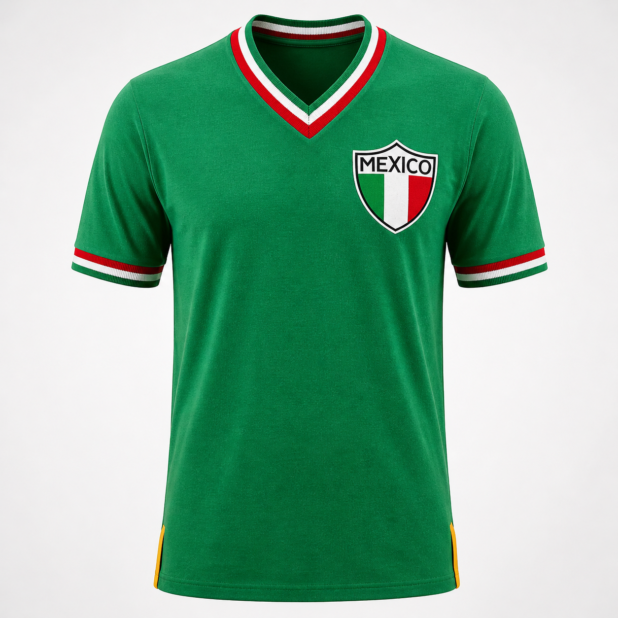 Jersey Retro México 1962 Verde Manga Corta Corte Reducido