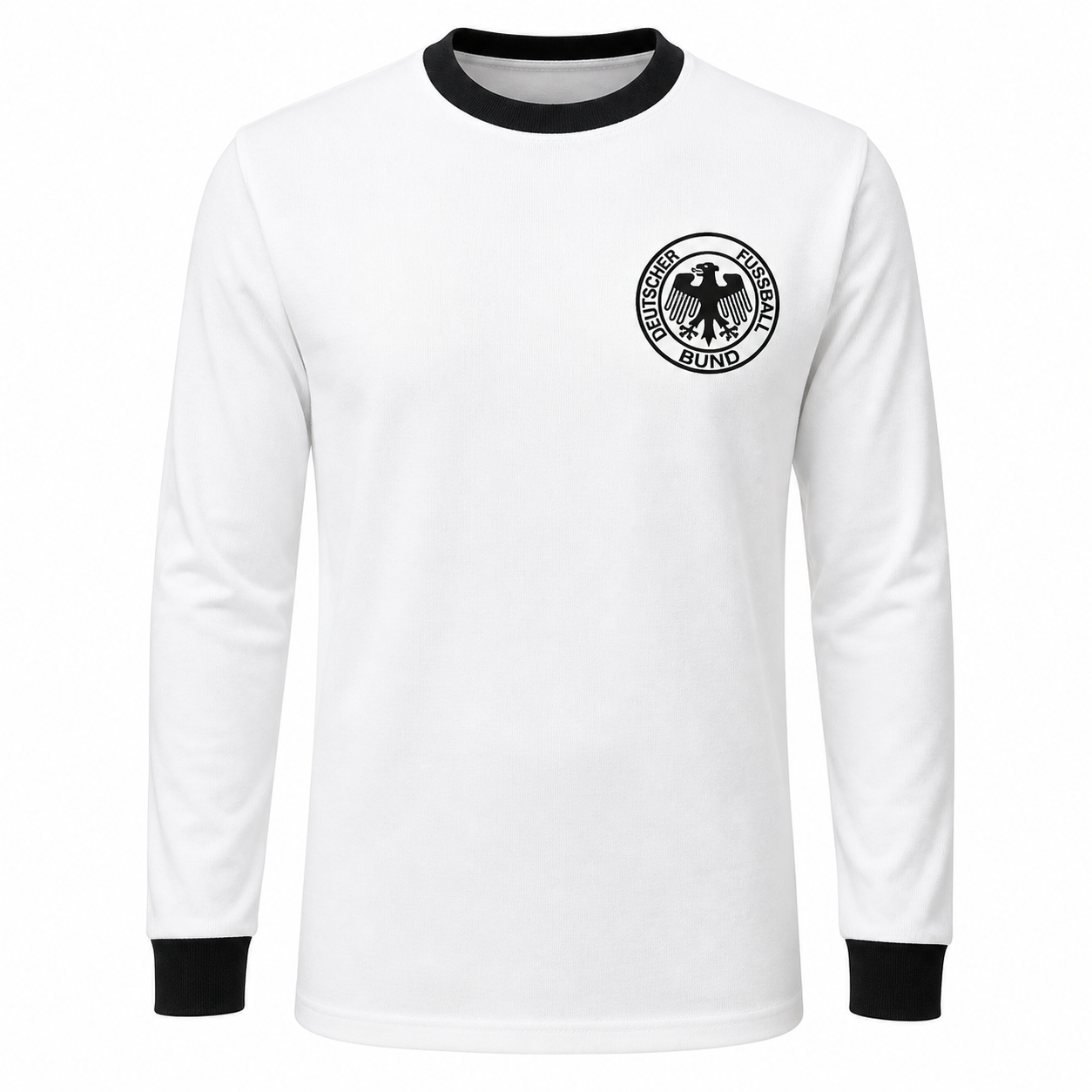 Jersey Retro Alemania 1974 - Blanca (Manga Larga) 🇩🇪⚽✨