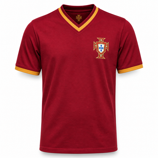 Jersey Retro Portugal 2000 Vino de Algodón Corte Reducido