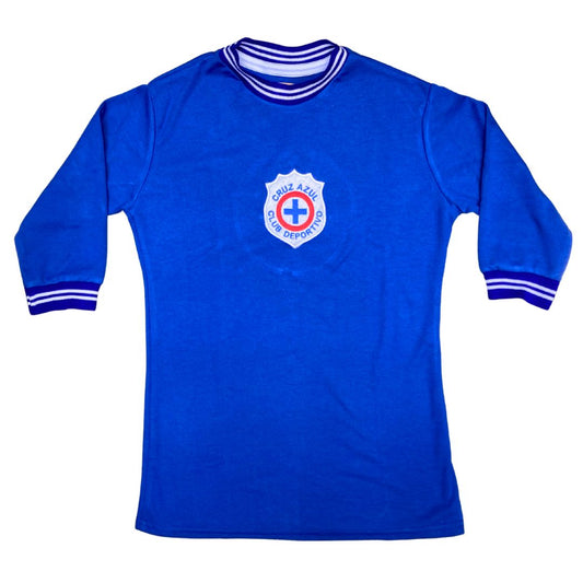 Jersey Retro Cruz Azul 1972 Manga 3/4 – Un ícono de la historia celeste ⚪🔵