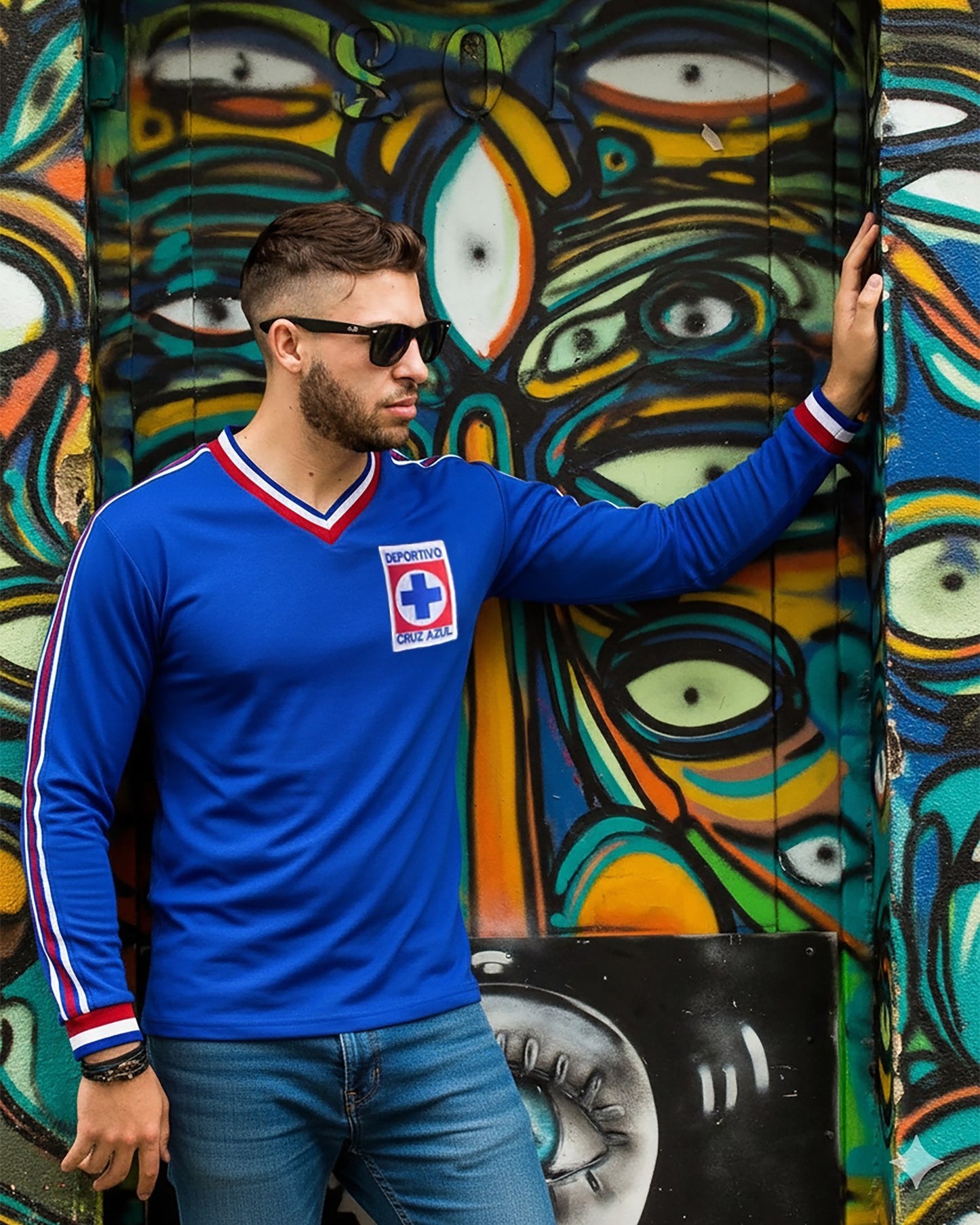 💙 JERSEY RETRO CRUZ AZUL 1976 – MANGA LARGA