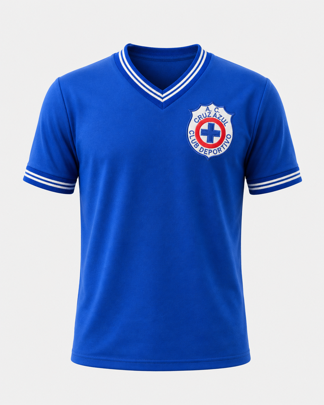 Jersey Retro Cruz Azul 1968 Azul de Algodón Grueso Corte Reducido