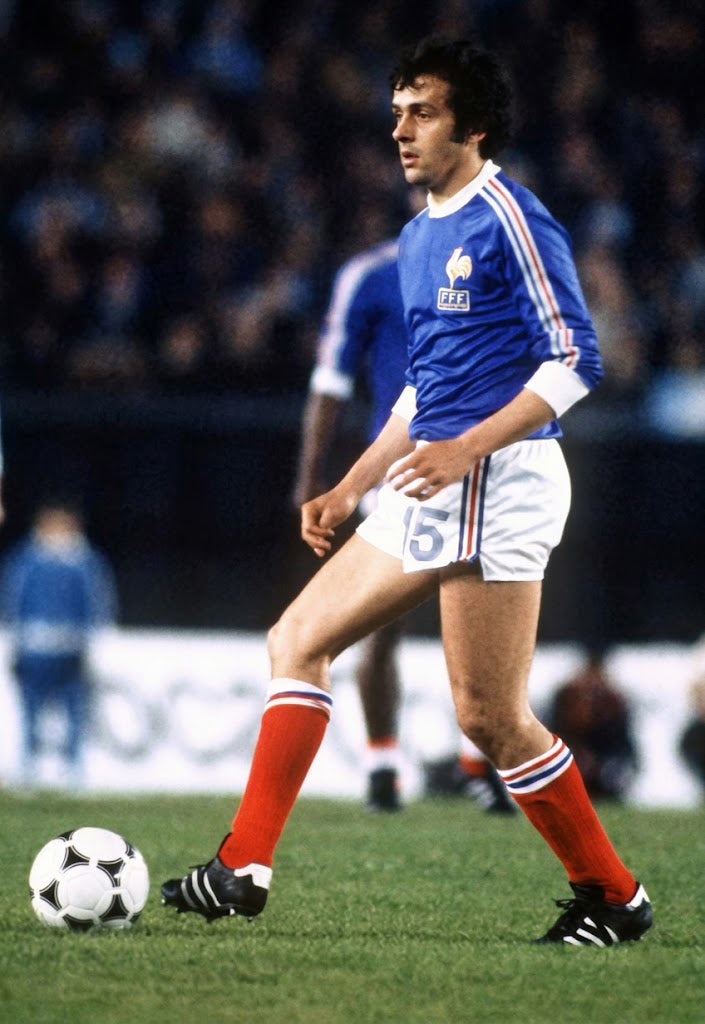 Jersey Retro Francia 1984 Manga Larga de Algodón Corte Normal